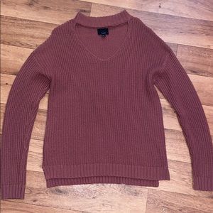 Burgundy V Neck Sweater